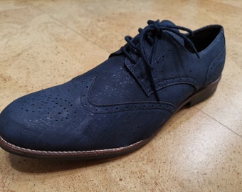 Cork  Oxford Shoes Blue - Vegan Shoes, Classic Shoes , Man Men Shoes - handmade in Portugal