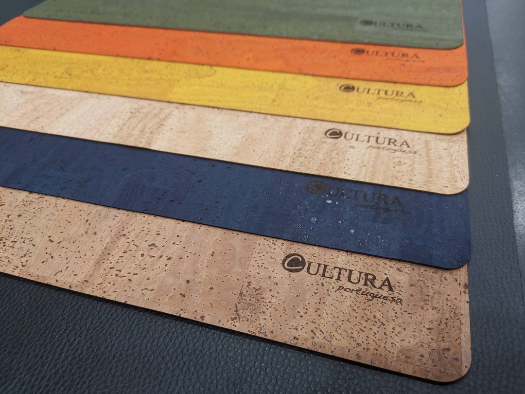 Vegan Cork Place Mats Cork Coasters Set True Cork Made in Portugal Cleanable and Reusable