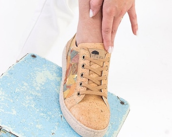 Casual Cork Shoes Marble- woman shoes - handmade in Portugal