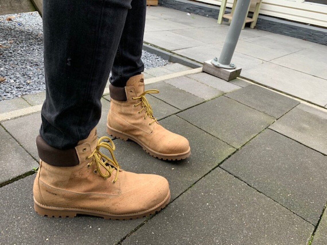 Vegan Cork Worker Boots Vegan Hiking Man Boots Hike Etsy