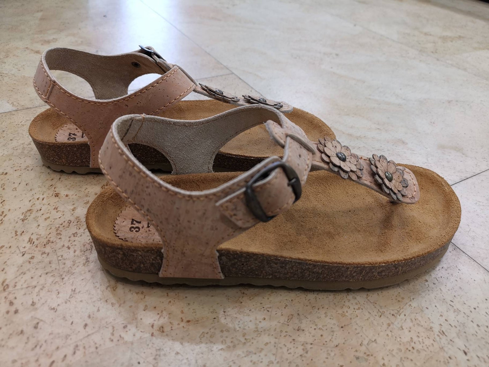 Vegan Cork Sandals Strap Flowers Hand Made Made in Portugal Etsy