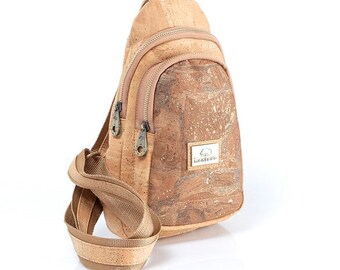 Mochila cruzada de corcho Vegana Natural Hecha a mano en