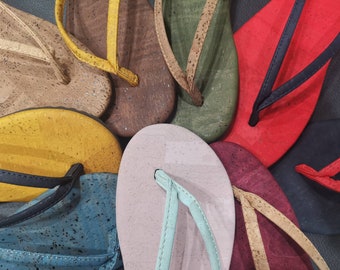 Vegan Cork Flip Flop 8 colors - FlipFlop - Toe Sandals - Beach - Eco Friendly - Handmade Portugal