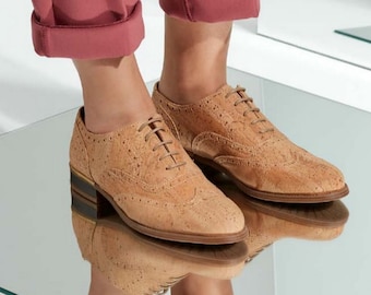 Vegan Oxford Shoes Woman, Cork Shoes Women, Classic Shoes, made in Portugal