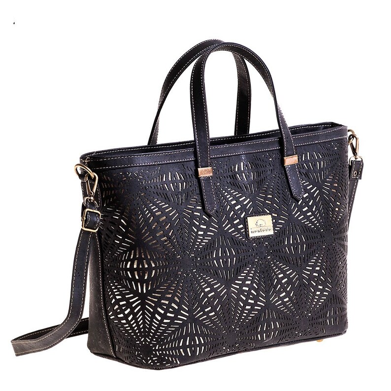 Black Silver Cork Purse Cork Handbag Cork Shoulderbag Vegan Etsy