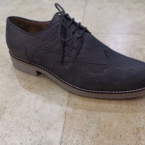 Vegane Kork Oxford Schuhe - The Merlot - Handgemacht in Portugal - Klassische Schuhe - Schuhe für Männer - Hervorragende Qualität
