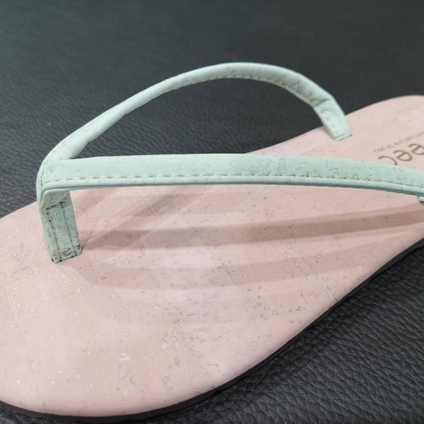 Vegan Eco Friendly Pink Cork Flip Flop - treec exclusive - Handmade from Portugal - woman shoes Footwear