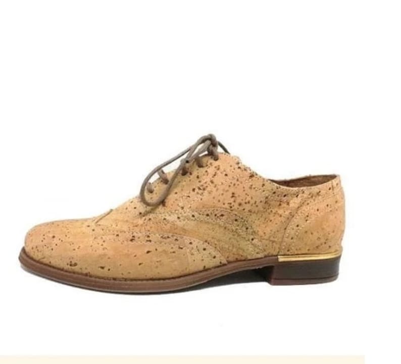 Vegan Oxford Shoes Woman, Cork Shoes Women, Classic Shoes, made in Portugal image 2