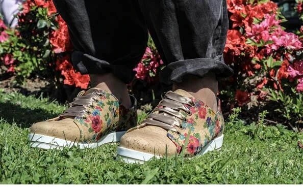 Zapatos Casual Corcho Flor - Zapatos Veganos - Zapatillas Mujer - Hecho a mano en Portugal