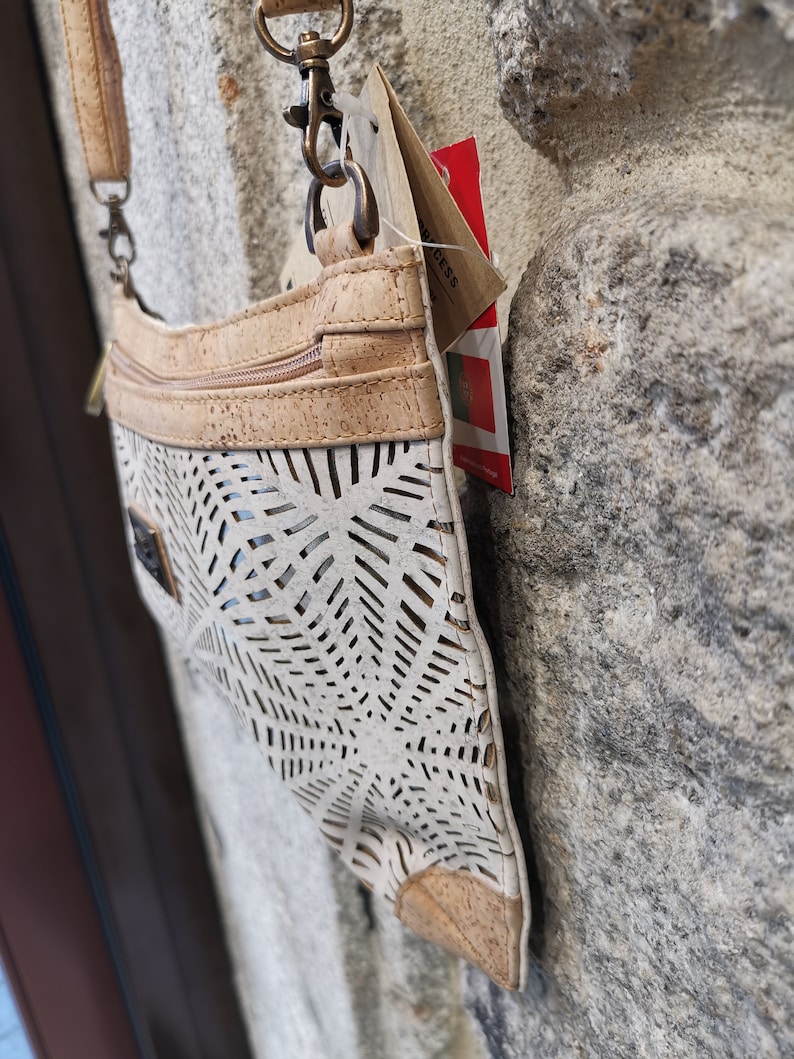 Cork crossbody bag net pattern laser cut Vegan -HandMade in Portugal Woman