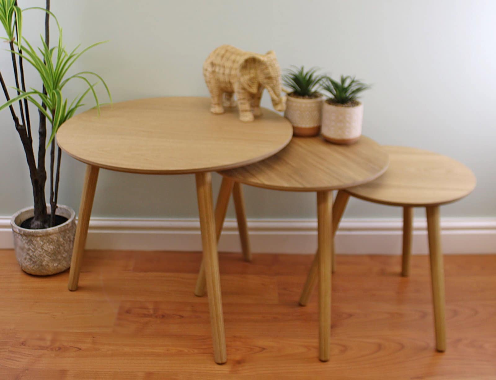 Nest of Tables Set of 3 Wooden Finish Round Nest Of Tables Etsy