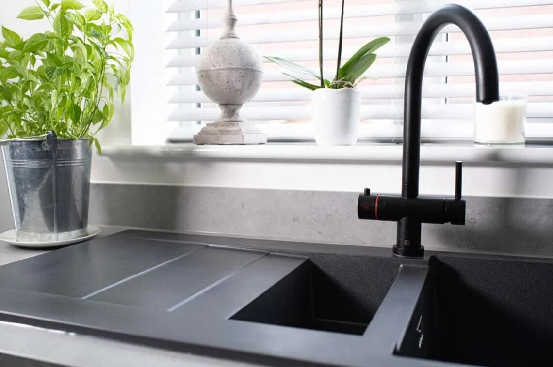 Kitchen Sink Granite Black With waste and Overflow 1.5 Etsy