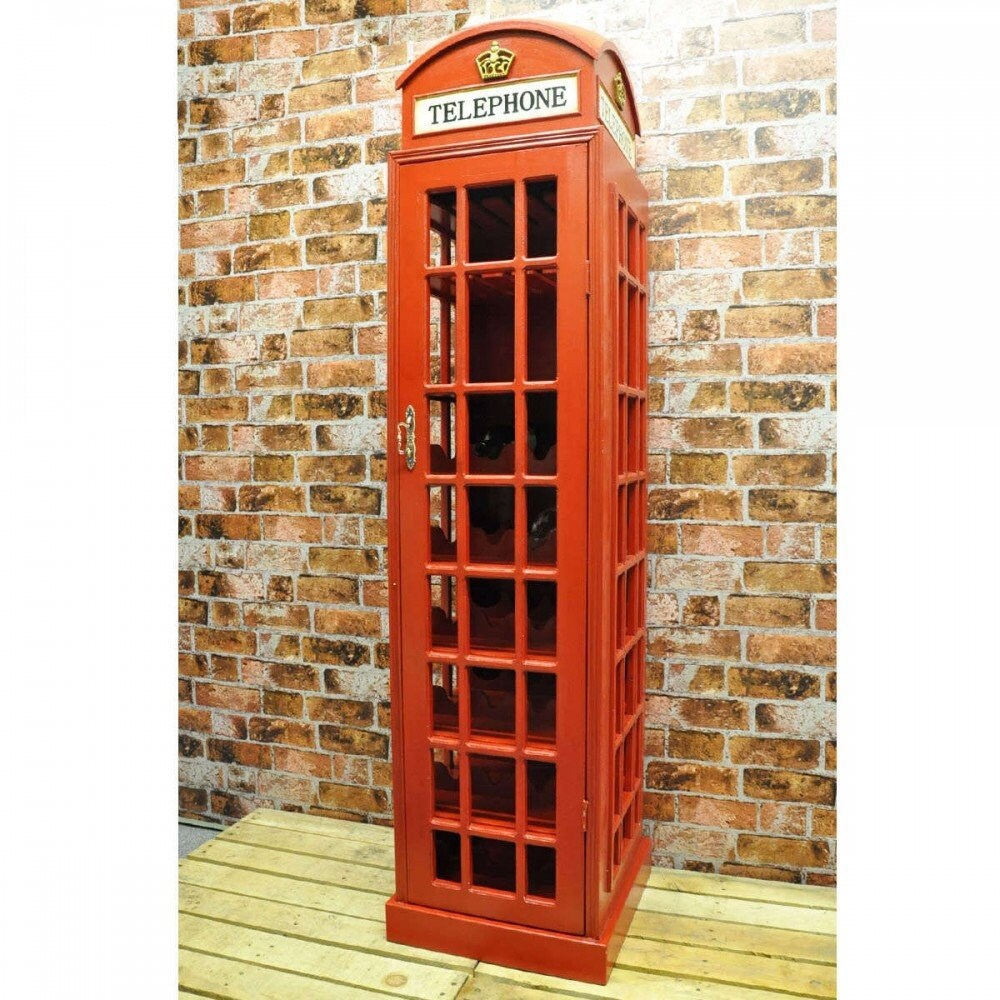 Wine Storage Rack telephone box wine and glasses storage Etsy