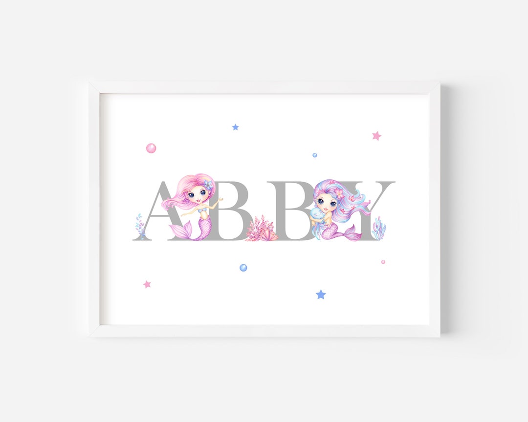 Personalised Underwater Name Print Personalised Mermaid Name Etsy