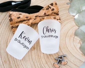 Personalisierte Schnapsgläser // 2 Stück // Glas // Milchglas // Hochzeit // Bräutigam // Braut // Trauzeuge/in // Schnaps // 4cl // Set//