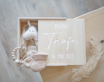 Erinnerungsbox Taufe // Kinder // Holzkiste // Box // Aufbewahrung // Kiste // Personalisiert // Datum // Name //