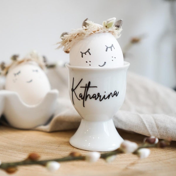 Personalisierter Eierbecher keramik // Name // Ostern // //Geschenk // weiß // Eier // Becher // Osterhase // * NUR HANDWÄSCHE *