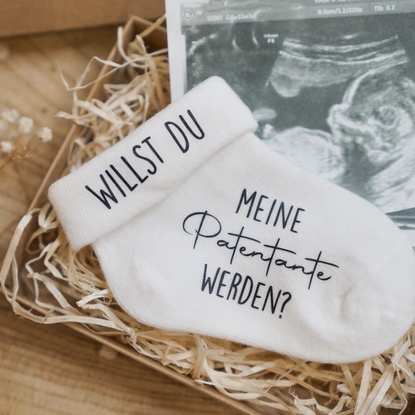 Babysocke // Patentante fragen // Patenonkel // Frage // Überraschung //Geschenkbox// Willst du meine Patentante sein  //