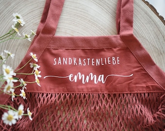 Netztasche // Einkaufstasche // Netzbeutel // Sandspielzeug // personalisiert // Markttasche// bordeaux // gelb // olive //