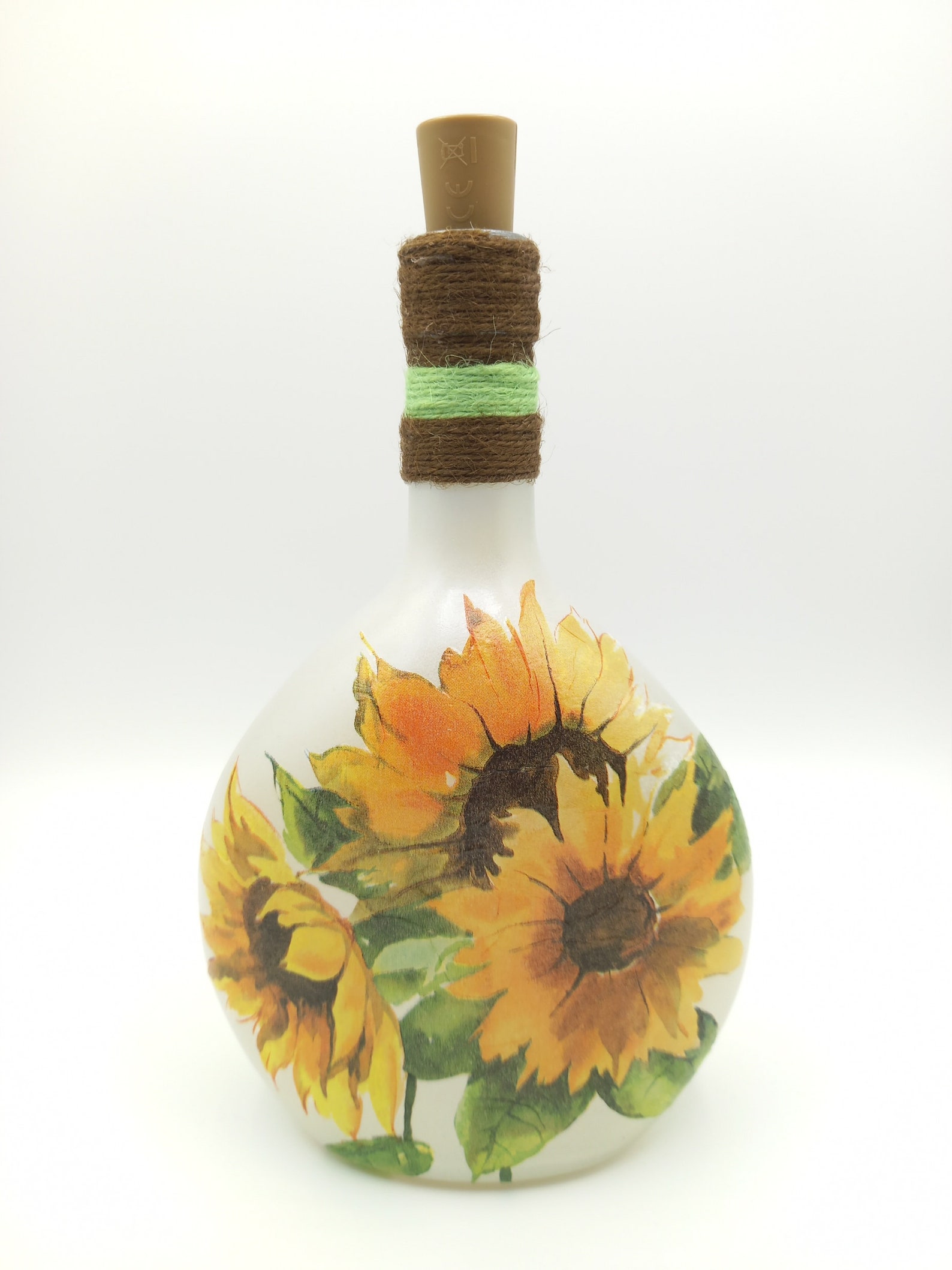 Sunflower light up bottle. Sunflowers. Bottle light. Sunflower Etsy
