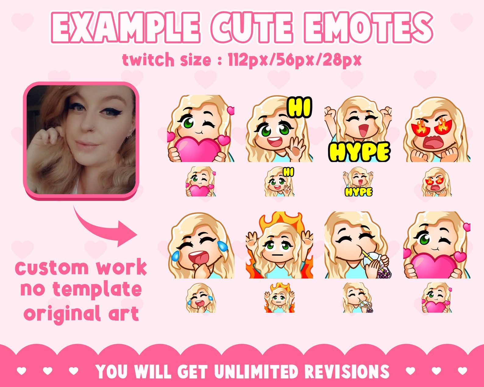 Custom Cute Chibi Pastel Emotes Emojis Sticker for Etsy