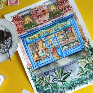 Illustration Boutique „Das Buch des Tees“ – Cocooning-Geist – A4- oder A3-Format