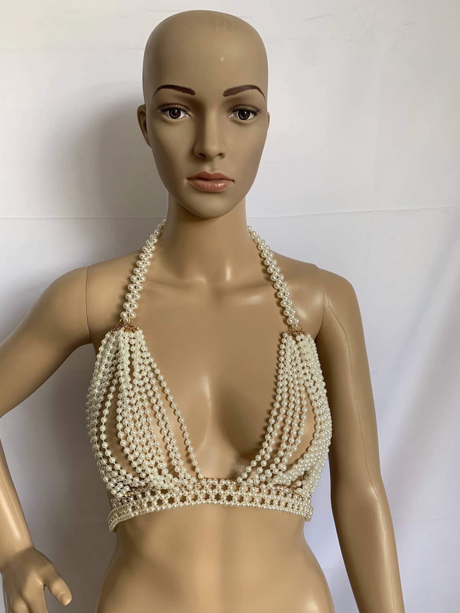 Bra Chain Bra Pearl Bra/body Accessories Bra Accessories Etsy