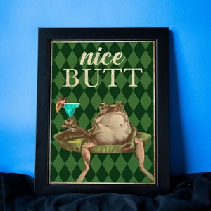 Nice Butt Poster/ Funny Frog Poster/ Frog Lovers Gift Idea/ Frog Wall Art/ Frog Print