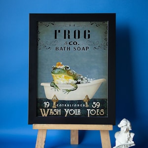 Frog Wash Your Toes Poster/ Funny Frog Poster/ Frog Lovers Gift Idea/ Frog Wall Art/ Frog Print