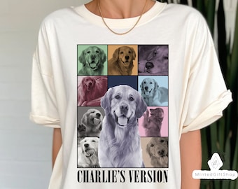 Camicia da tour personalizzata per cani, T-shirt bootleg per cani personalizzata, Camicia per cani personalizzata, Camicia con ritratto per cani personalizzata, Camicia con foto per cani, T-shirt versione per cani