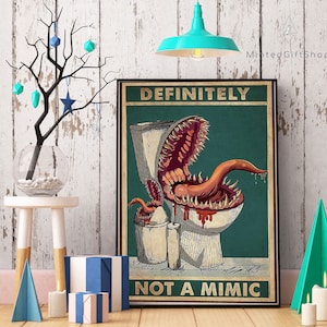 Certainement pas une affiche imprimée mimique, affiche du MDN, décor de salle de bain, décoration de toilettes, toile murale du MDN
