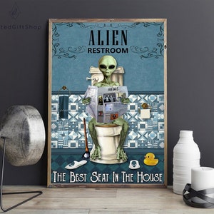 Alien Poster/ Alien Vintage Poster/  Funny Alien Poster/ Alien Home Decor/Funny Alien Gift