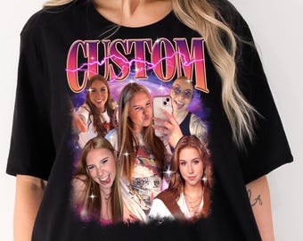 Custom Rap Bootleg Shirt, Personalized Your Own Bootleg T-Shirt, Personalized Girlfriend Portrait Shirt, Customize Birthday Gift