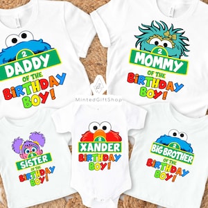 Character Birthday Family Custom Shirt, Personalized Toddler Birthday T-shirt, Street Custom Birthday T shirt, Family Matching Birthday Tee