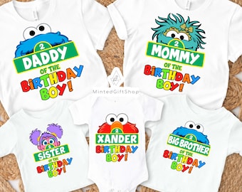 Character Birthday Family Custom Shirt, Personalized Toddler Birthday T-shirt, Street Custom Birthday T shirt, Family Matching Birthday Tee