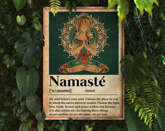 Namaste Poster/Yoga Poster/Yoga Studio Dekor/Yoga Art