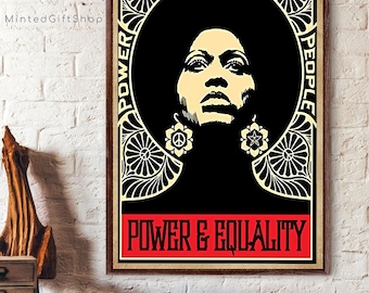Power And Equality African American Poster, Black Culture Wall Decor, Power to The People Black Art, African American Wall Canvas