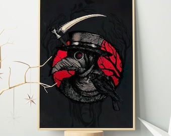 Plague Doctor Poster/ Plague Doctor Wall Art/Plague Doctor Art Print