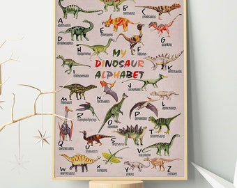 My Dinosaur Alphabet Poster/ Dinosaur Wall Art/Dinosaur Print/ Dinosaur On The Wall