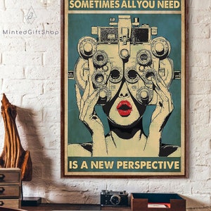 Soms is alles wat je nodig hebt een nieuw perspectief Poster, Eye Anatomy Decor, Human Eye Structure, Opticien Gift, Oogheelkunde Head Art