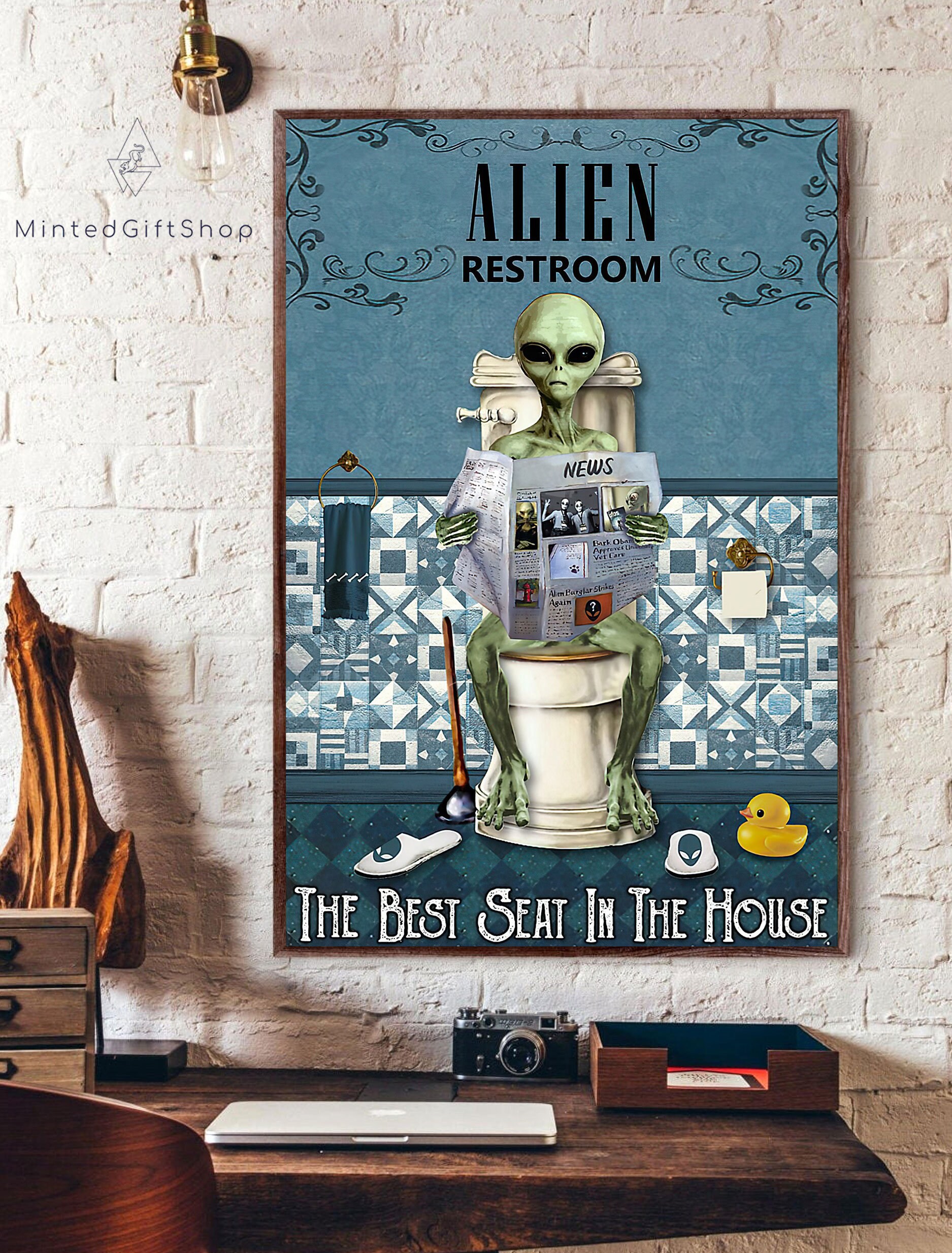 Alien Poster/ Alien Vintage Poster/ Funny Alien Poster/ Alien Home ...