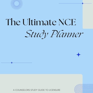 Programma di studio e pianificatore per l'esame del consulente nazionale (NCE) 2025 - Stampabile con guide di meditazione - Creato da un NCC