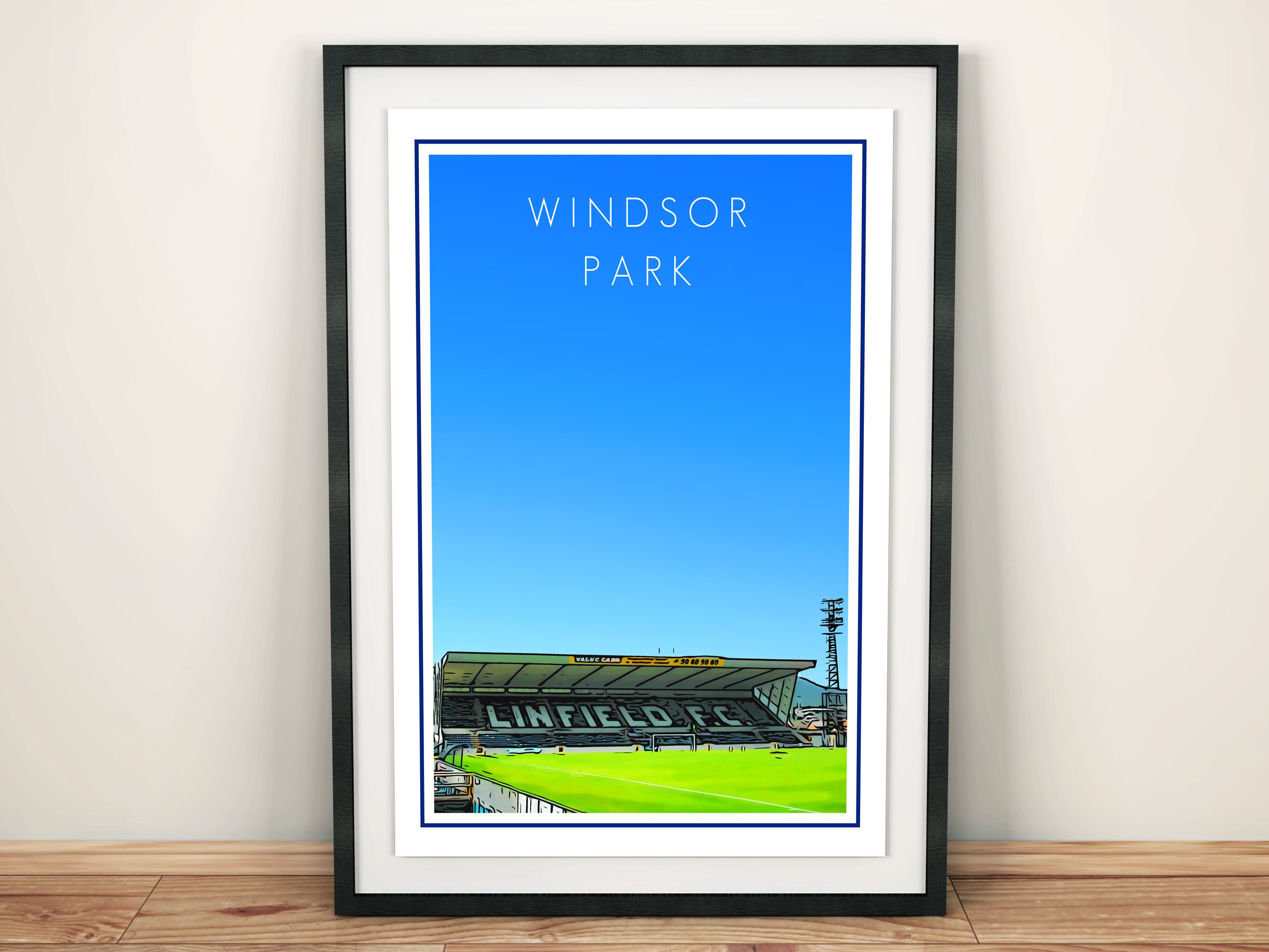 Linfield The Kop, Windsor Park Irish League Football Northern Ireland  Art Print