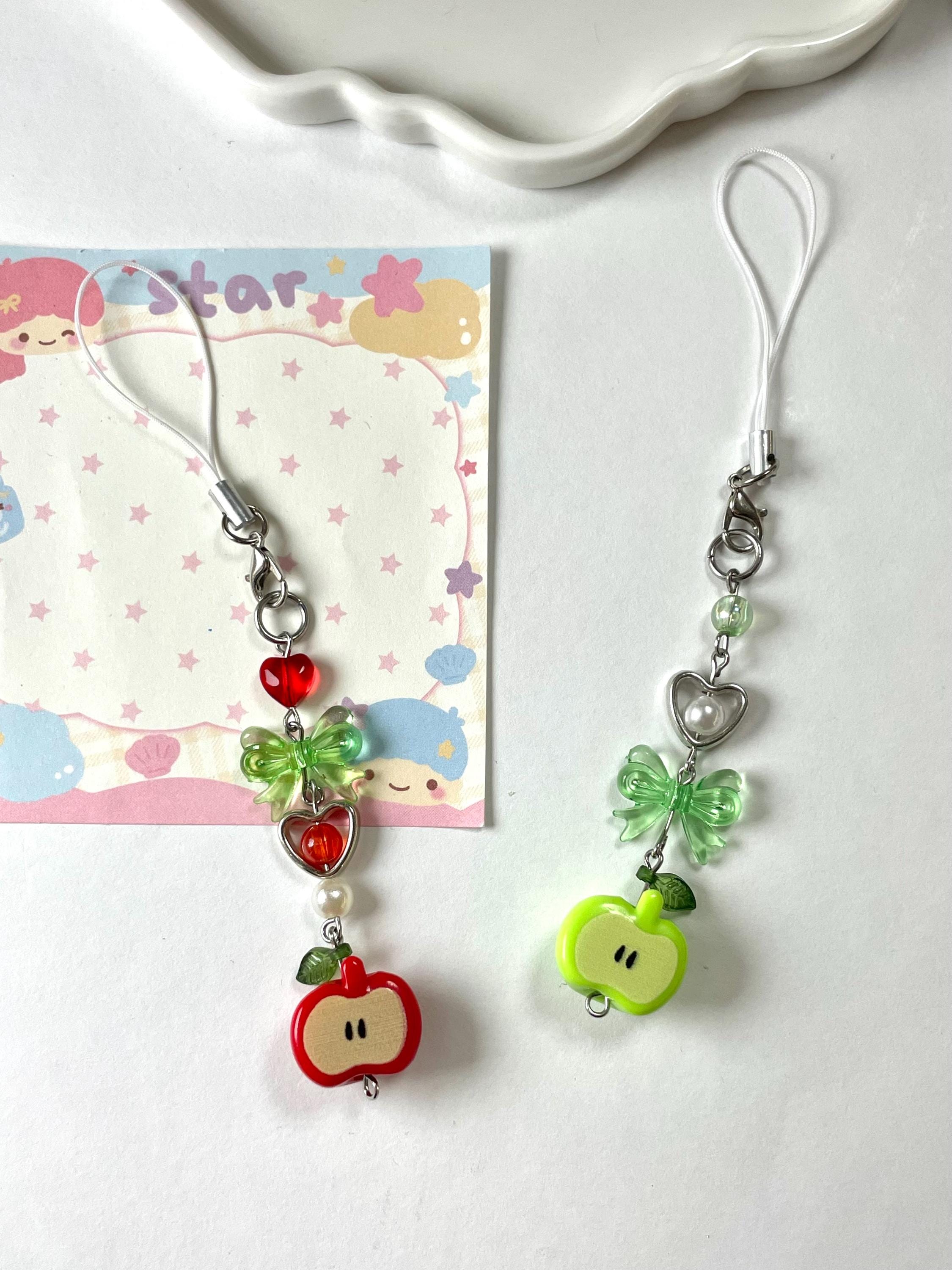 Kidcore Keychains Frutiger Aero Apple Keychain Bag Charm Heiisei Retro Juminocore Green ...