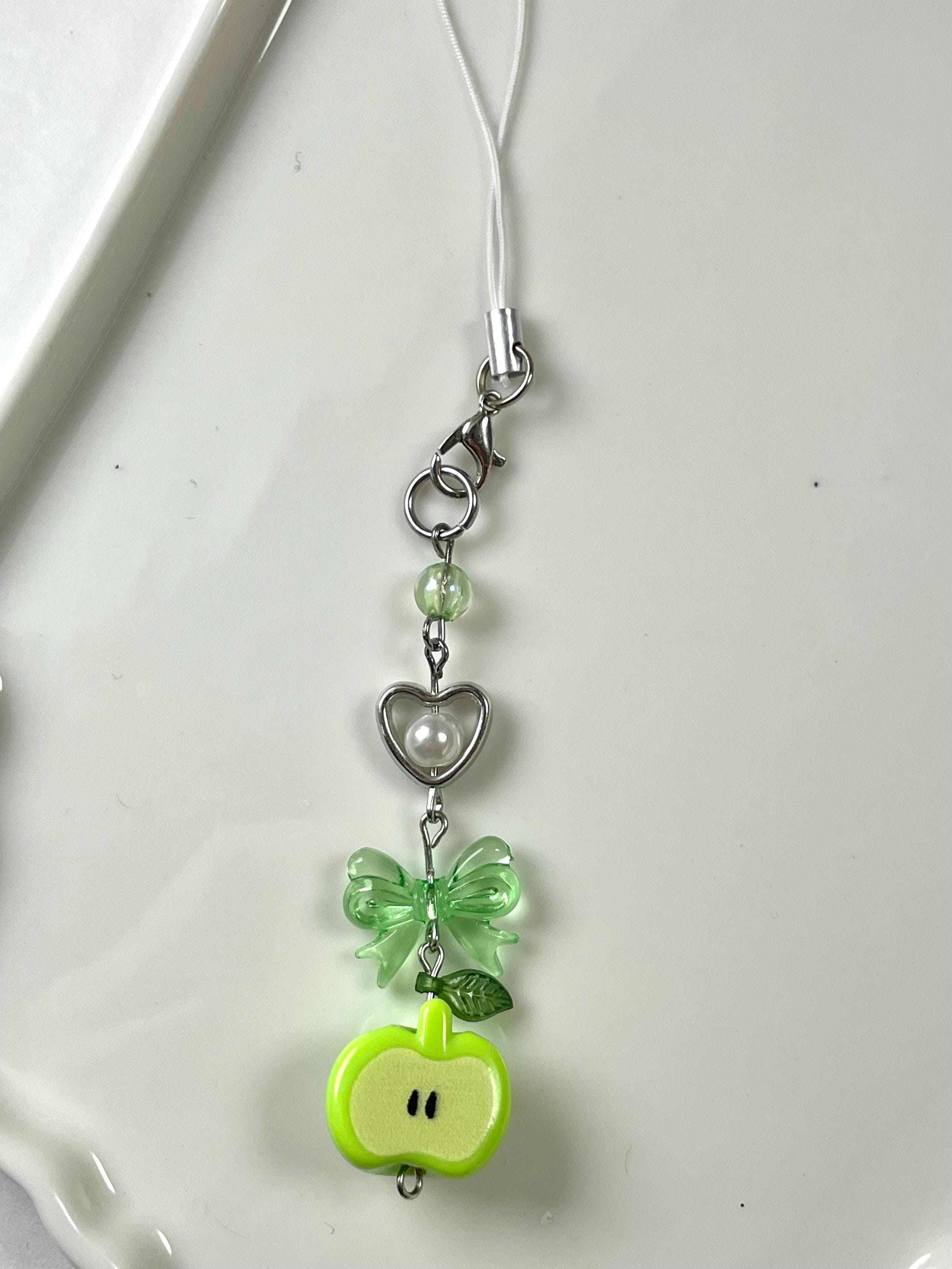 Kidcore Keychains Frutiger Aero Apple Keychain Bag Charm Heiisei Retro Juminocore Green ...