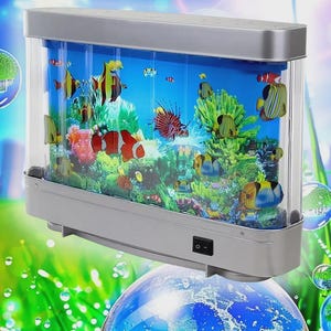 Frutiger Aero Lampe Aquarium LED Aquarium EU Stecker USD Nostalgie Vintage niedliche Clownfische | Cybercore Webcore 2000s ocean aqua y2k juminocore