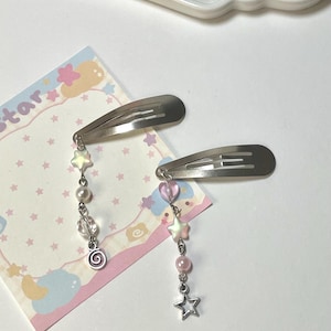 handmade y2k hair clips beaded Acubi  kai fairy cutecore unique hair accessory kawaii