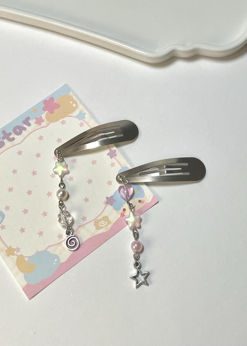 handmade y2k hair clips beaded Acubi  kai fairy cutecore unique hair accessory kawaii