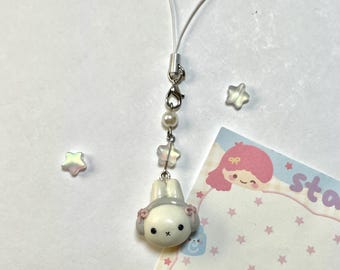Handmade Miffy Phone Charm, Kawaii Bunny Keychain, Y2k Accessory small phone charm