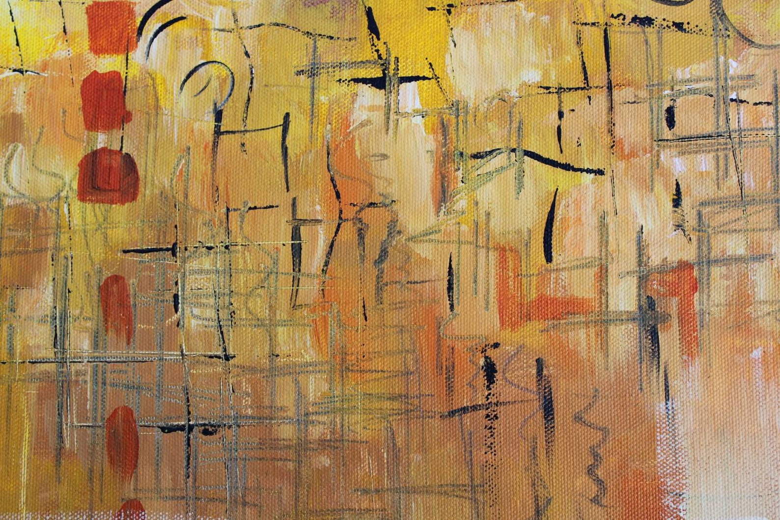 Orange Abstract Painting/fine art /wall Decor Etsy